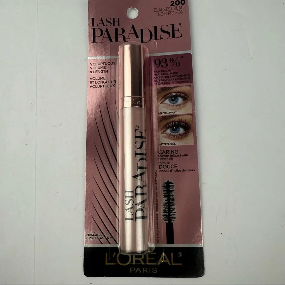 L'OREAL VOLUMINOUS LASH PARADISE Waterproof Mascara #200 BLACKEST BLACK *NEW*
